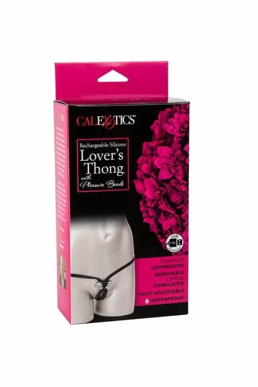 Трусики с вибрацией для клитора Lover's Thong with Pleasure Beads