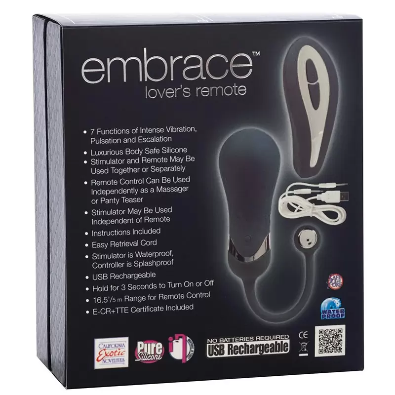 Вибро-яйцо на дистанционном управлении Embrace Lover’s Remote – серое