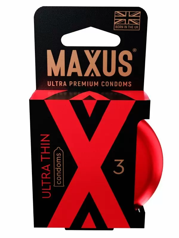 Гладкие презервативы MAXUS Ultra thin, ультратонкие, 18 см, 3 шт