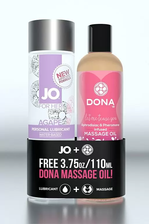 Набор JO: лубрикант Agape Original и массажное масло Dona Flirty с феромонами