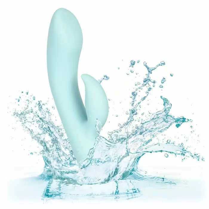 Элегантный вибромассажёр-кролик Calexotics Pave Marilyn - голубой