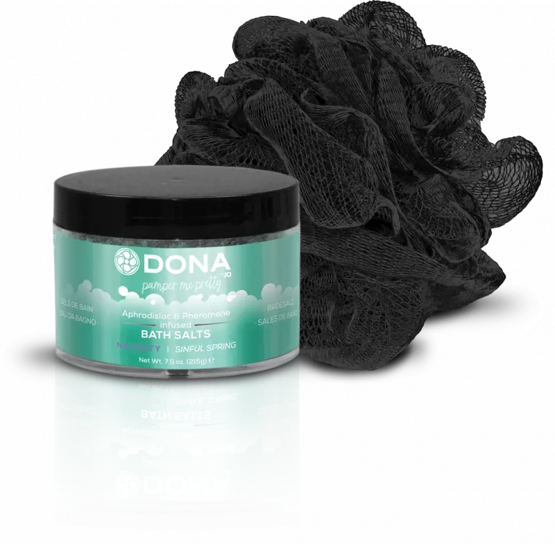 Подарочный набор Dona Be Desired Naughty: соль с феромонами и мочалка – весенний, 215 г