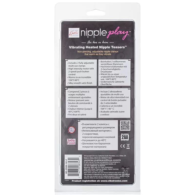 Вибрирующие зажимы на соски Heated Nipple Teasers нагревающиеся – розовый