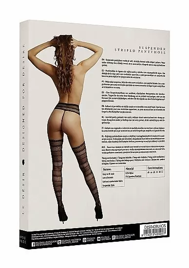 Элегантные чулки Shots toys Crotchless Cut-Out — крупная сетка, черные, размер S/L