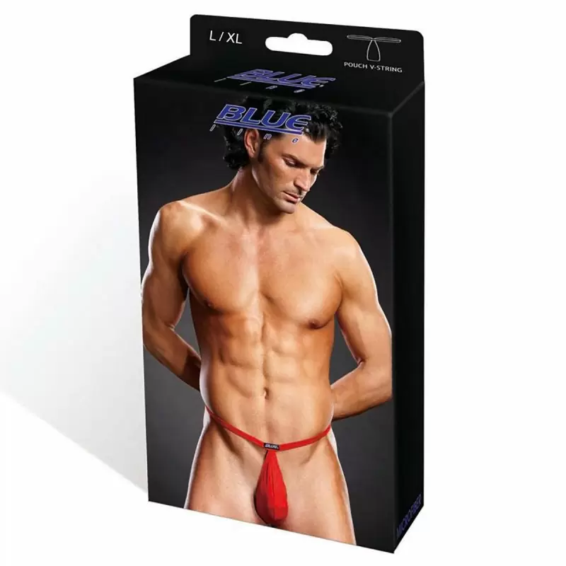 Красные мужские Pouch V-стринги BlueLine – L/XL