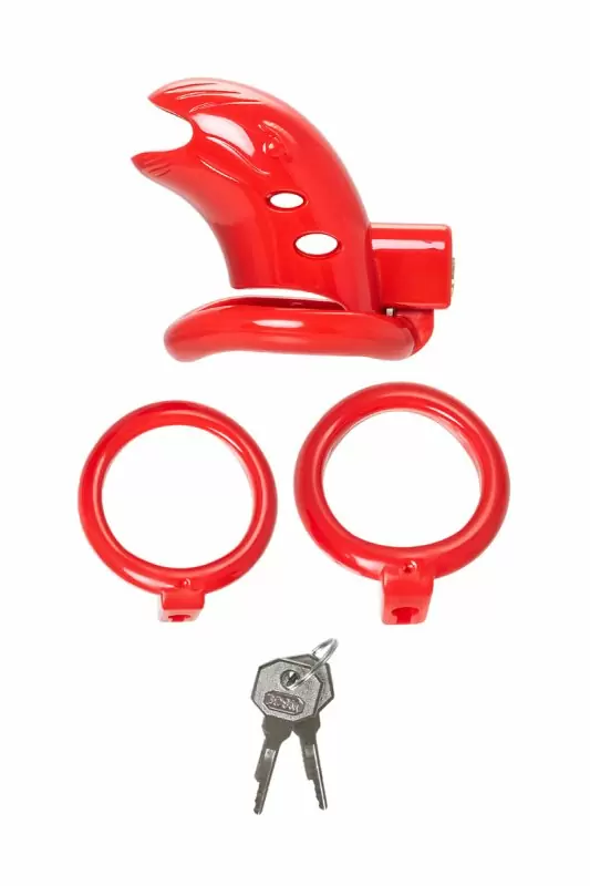 Пояс верности на пенис Black & Red by Toyfa. ABS, красный, 10 см.