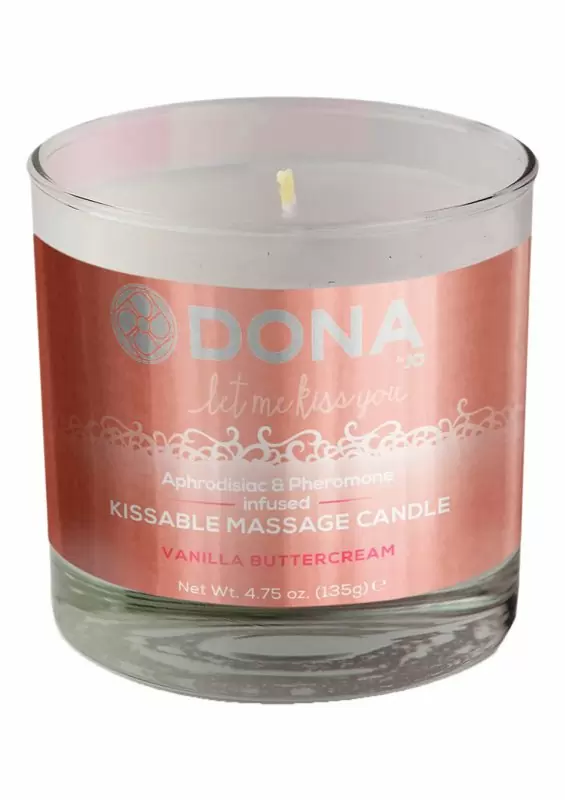 Вкусовая массажная свеча Dona Let Me Kiss You Vanilla Buttercream – ванильный, 135 г