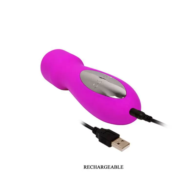 Многофункциональный перезаряжаемый вибромассажер Dempsey с увеличенной головкой – розовый