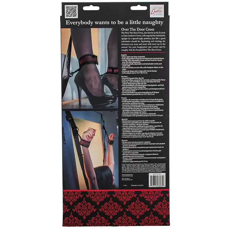 Фиксация для рук и ног Scandal Over The Door Cross крестообразная c креплением на дверь, 36,8 см