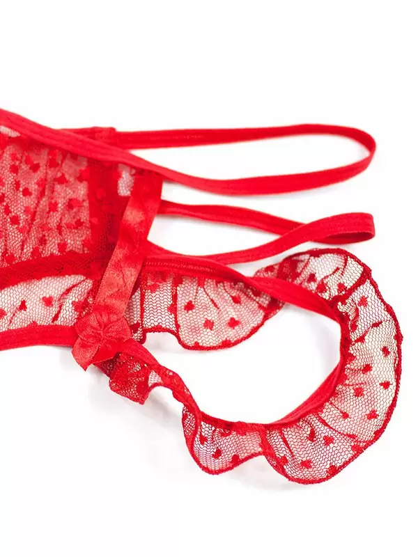 Очаровательные открытые трусики панти Anais Keira – красный, S