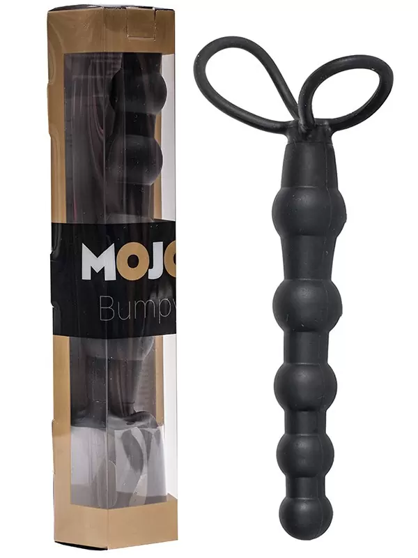Насадка-анальная цепочка Mojo Bumpy с эластичными кольцами – черная