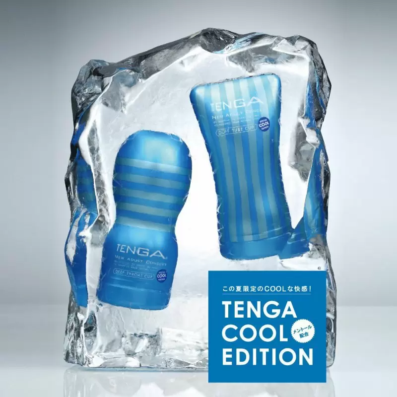 Мастурбатор Tenga Cup Soft Tube Cool с охлаждающим эффектом - голубой