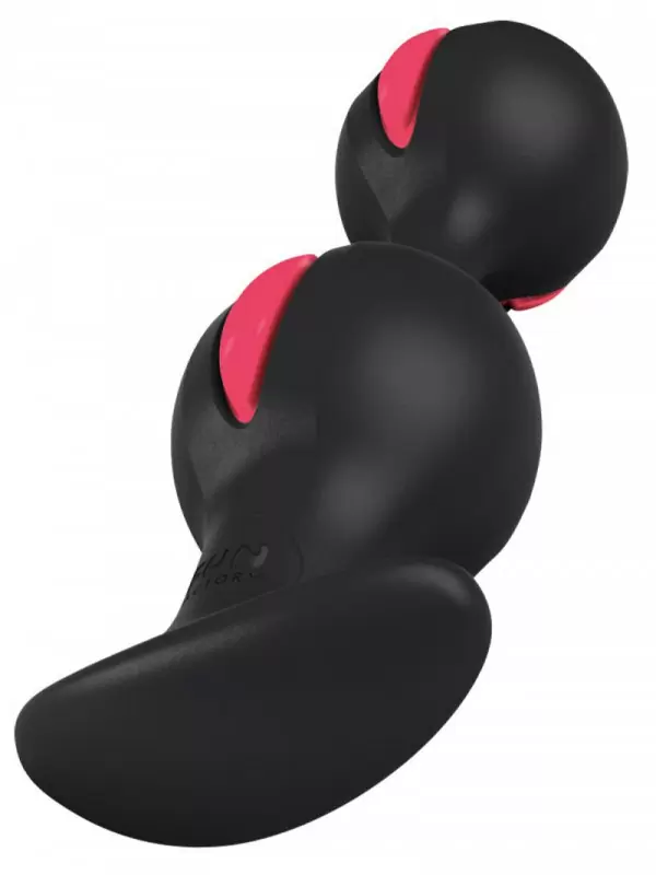 Анальные шарики Fun Factory B BALLS, со смещенным центром тяжести, 12,5 см, черный с красным