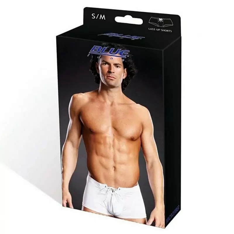 Белые боксеры BlueLine на шнуровке – S/M