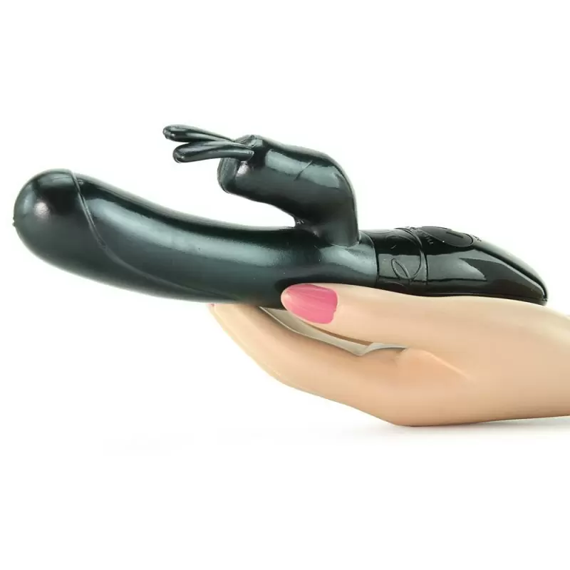 Элегантный вибратор-кролик Coco Licious Love Bunny, с двумя моторами, 21 см, черный