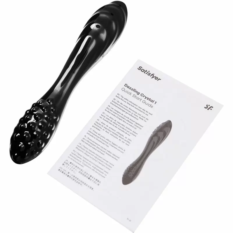 Двухсторонний стеклянный стимулятор Satisfyer Dazzling Crystal 11 (черный)