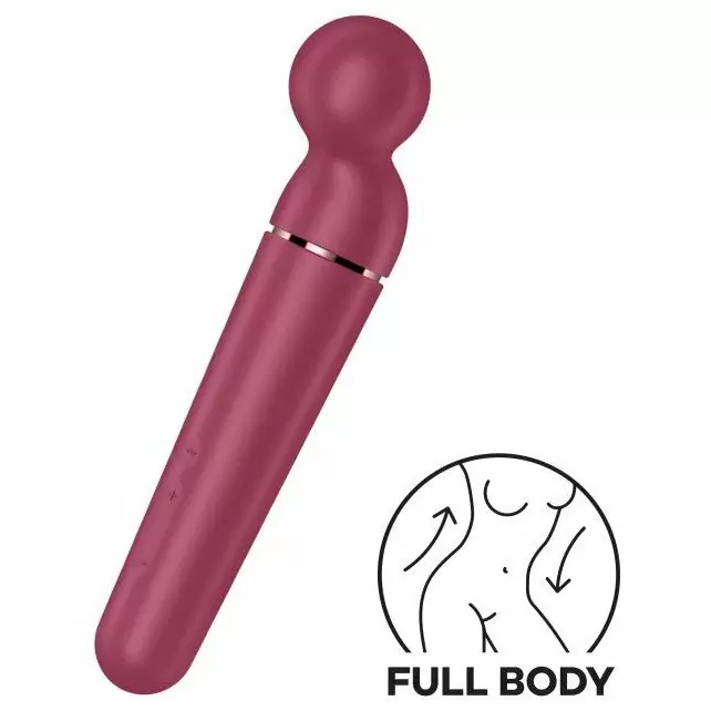 Элегантный вибратор Satisfyer Planet Wand-er, 22 см, силикон, бордовый