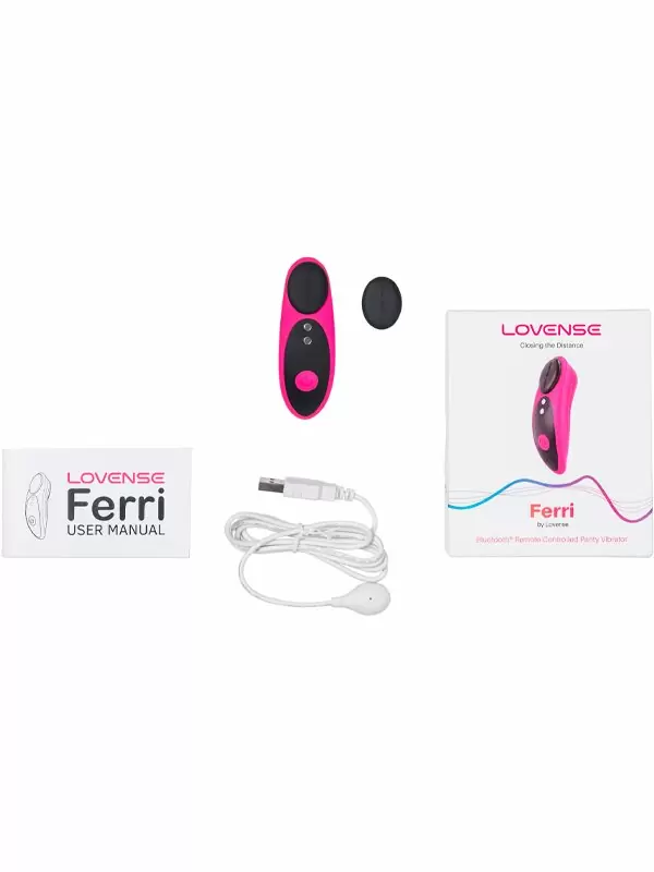 Носимый стимулятор клитора LOVENSE Ferri, управление через приложение, 7,4 см, 10 режимов, силикон, розовый с черным