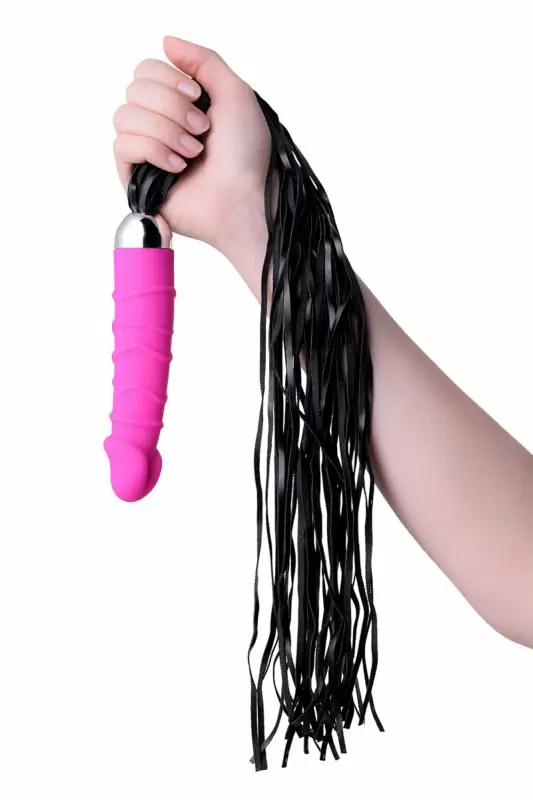 Вибромассажер TOYFA Black&Red с плетью – розовый