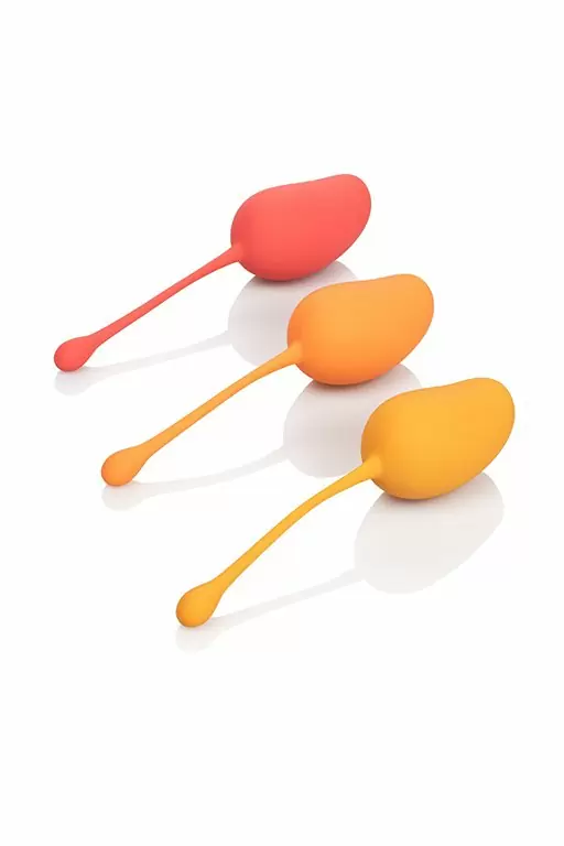 Оригинальные вагинальные шарики Kegel Training Set Mango в форме манго - разноцветный