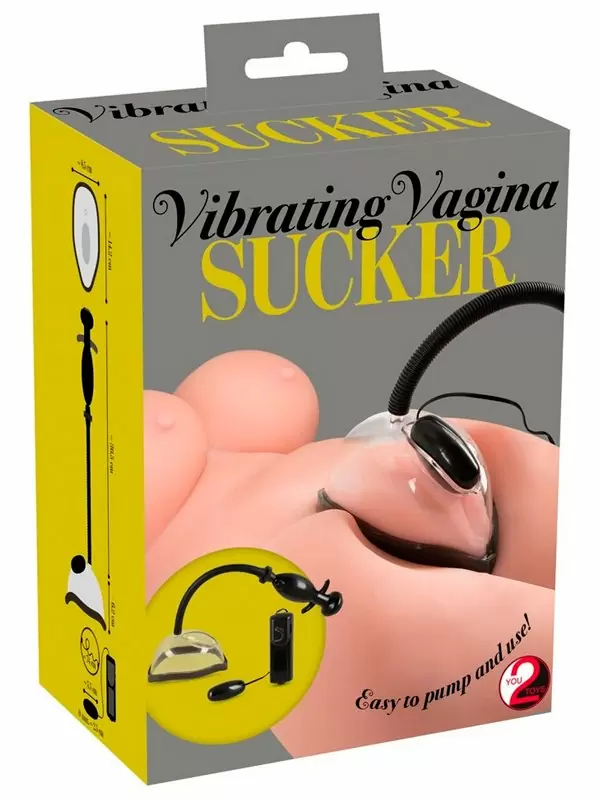 Вакуумная помпа для половых губ Vibrating Vagina Sucker, 14,2 см, с вибрацией, с проводным пультом, черный