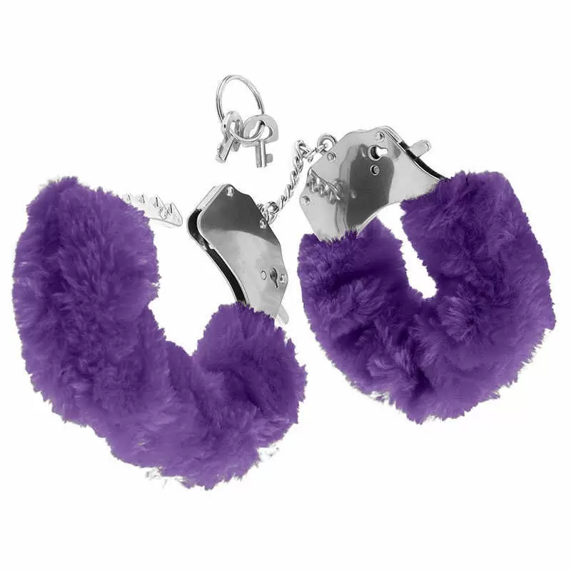 Металлические наручники с мехом Original Furry Cuffs - фиолетовый