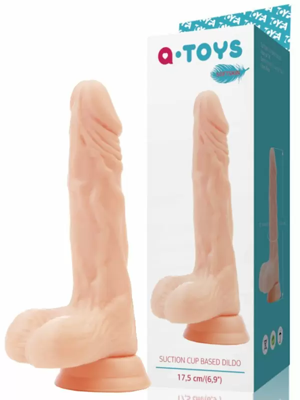 Реалистичный фаллоимитатор с мошонкой TOYFA A-Toys на присоске – телесный