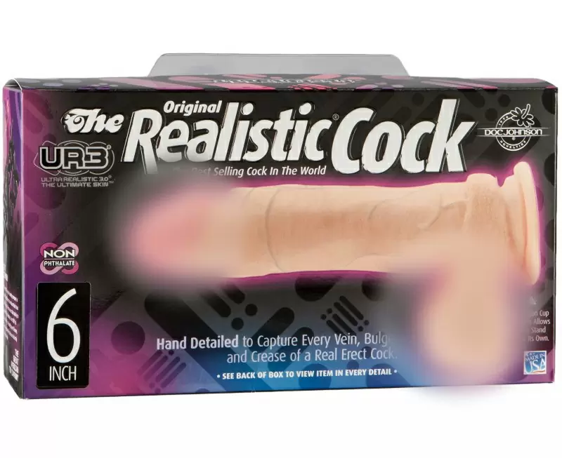 Фаллоимитатор Doc Johnson Realistic Cock — телесный, d 3,8 см, L 15 см