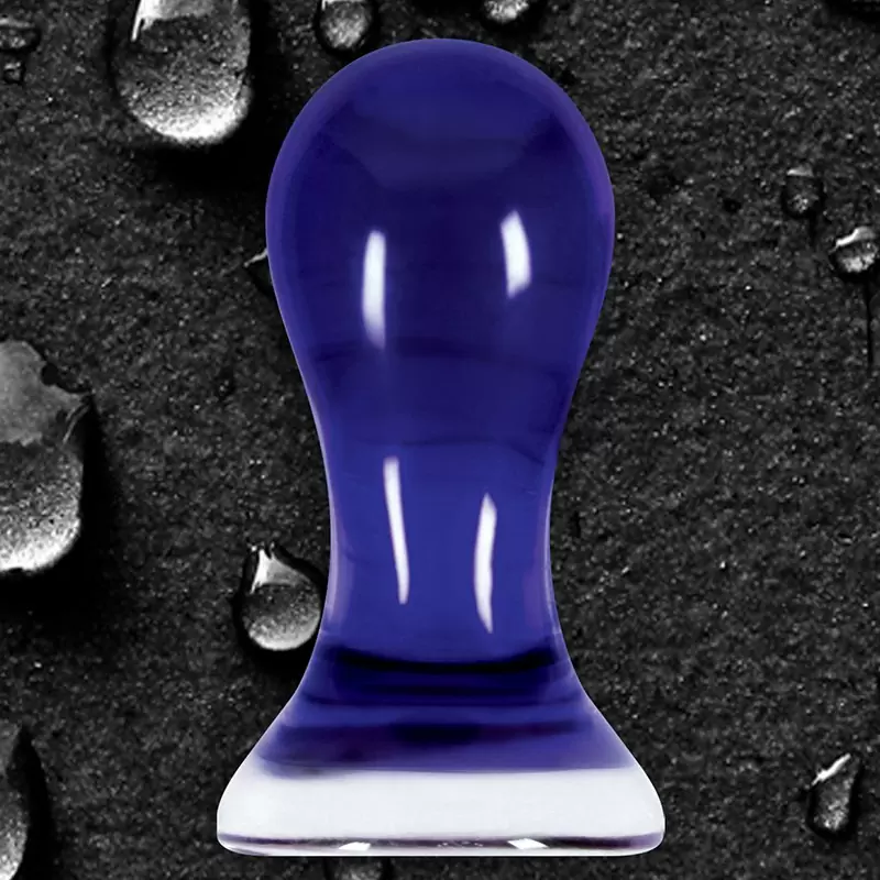 Анальный стимулятор Crystal Pops Large из стекла – синий