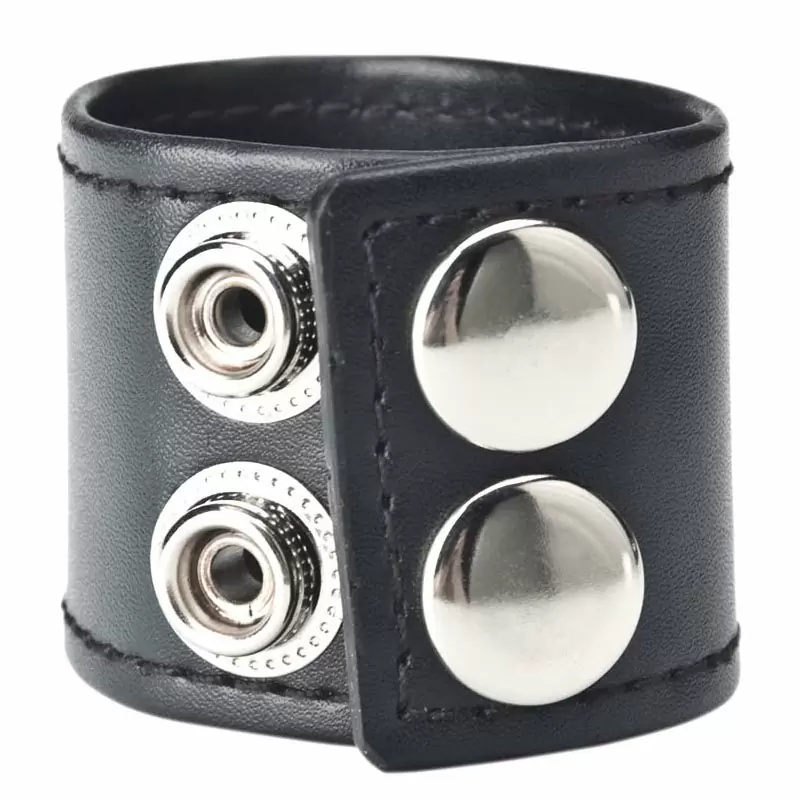 Хомут-утяжка для мошонки Snap Ball Stretcher на клепках – черный