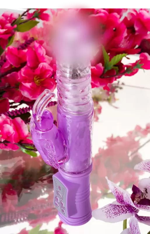 Вибратор с ротацией, поступательными движениями и клиторальным стимулятором TOYFA A-Toys – фиолетовый