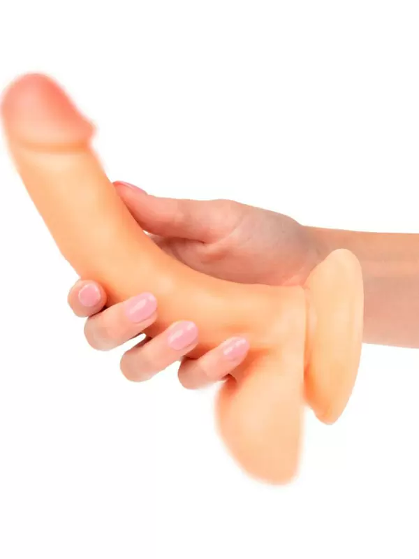 Реалистичный фаллоимитатор Working Stiff The Delivery Man, изогнутый, 21 см, ТПР, телесный 