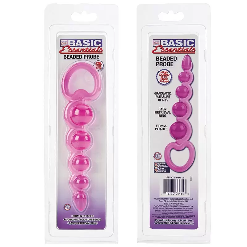 Анальная цепочка Basic Essentials Beaded Probes гибкая – розовый