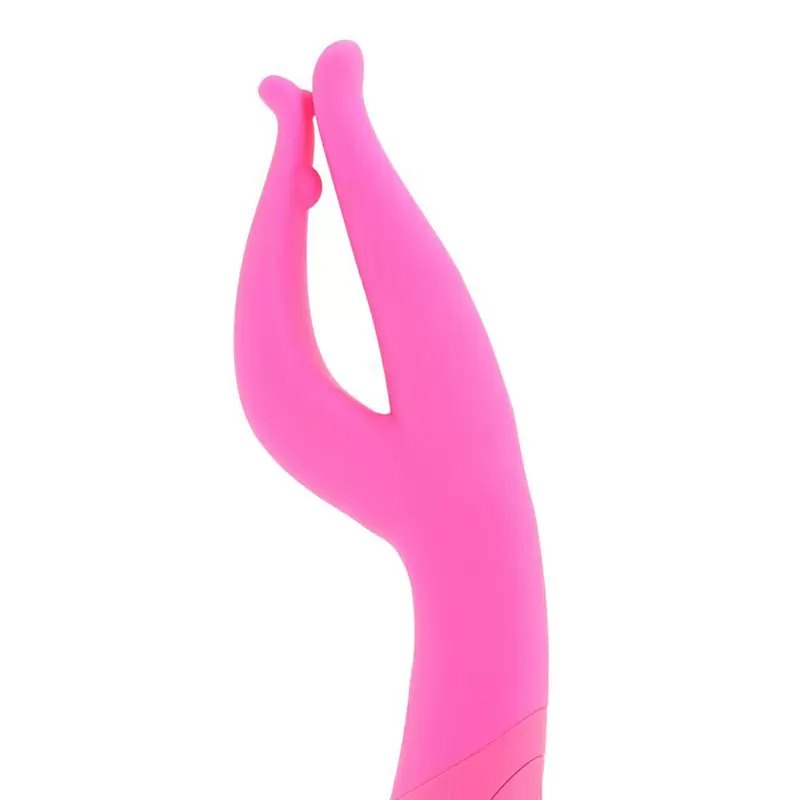 Вибромассажер Impress Dual Kiss со стимуляцией клитора – розовый