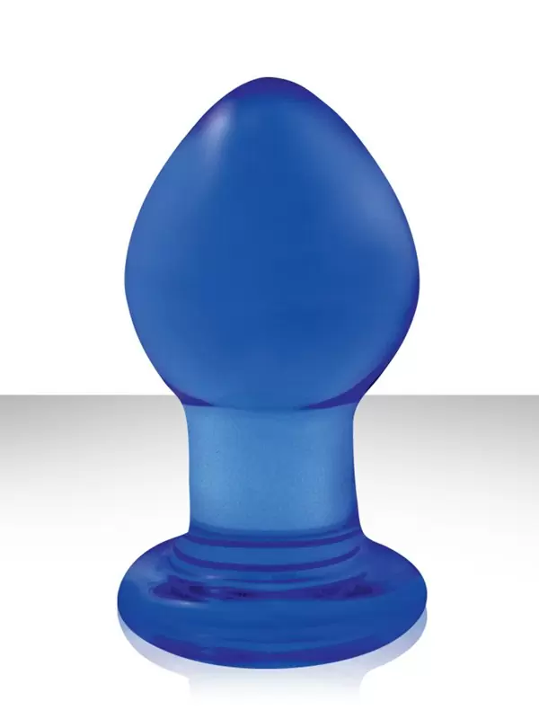 Малая анальная пробка Crystal Premium Glass - Blue
