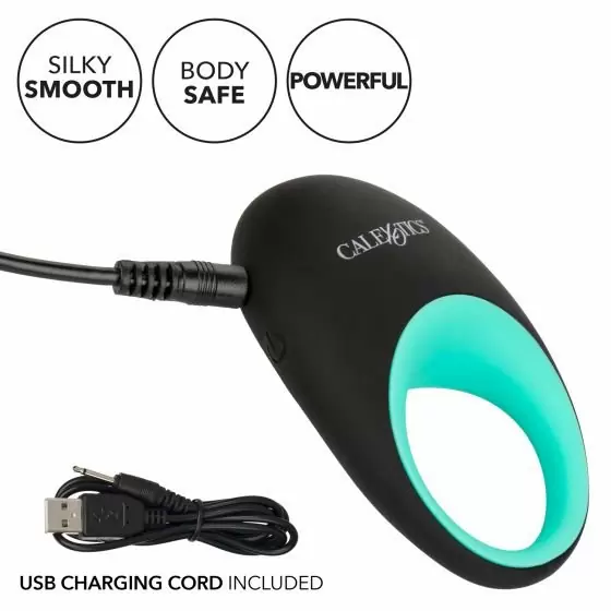 Набор эрекционных виброколец Link Up Pinnacle, 10 режимов, силикон, черный с бирюзовым