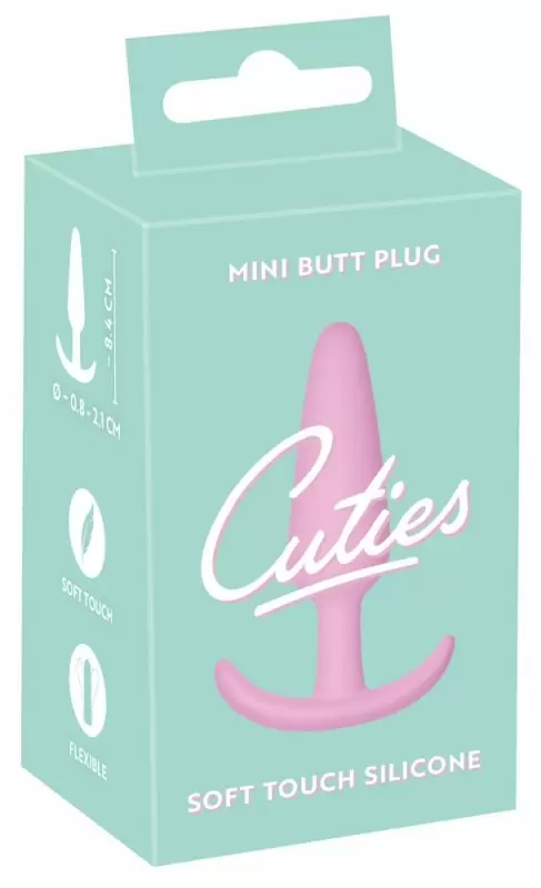 Мини-анальная пробка Cuties, конусная, для новичков, силикон Silk Touch, розовая