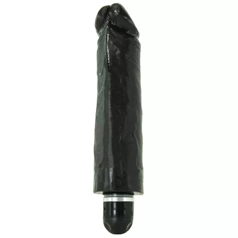 Вибромассажер King Cock 7'' с реалистичной насадкой – черный