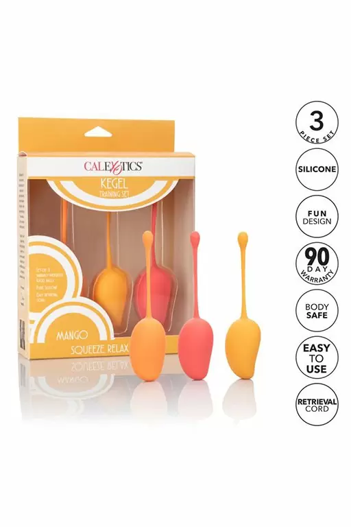 Оригинальные вагинальные шарики Kegel Training Set Mango в форме манго - разноцветный