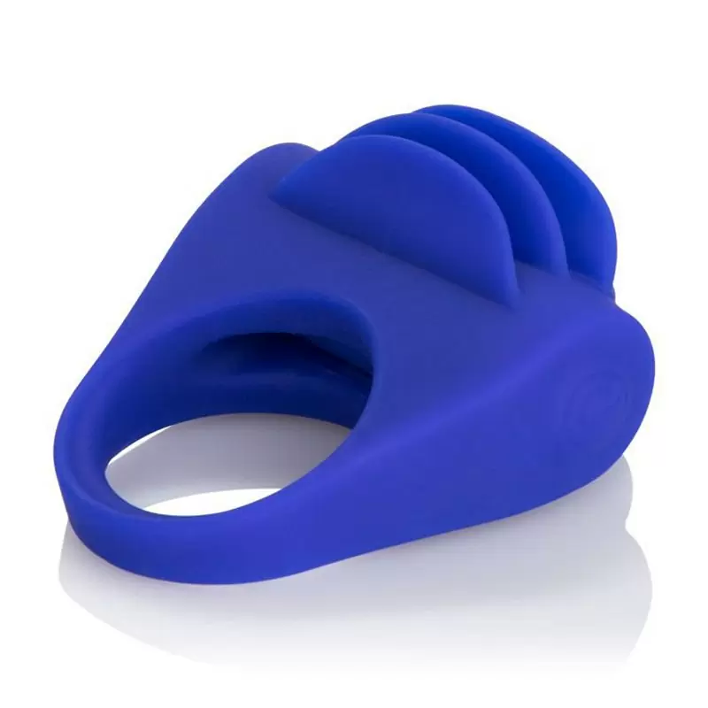 Водонепроницаемое эрекционное виброкольцо со стимулирующими лепестками Silicone Fluttering Enhancer – синий