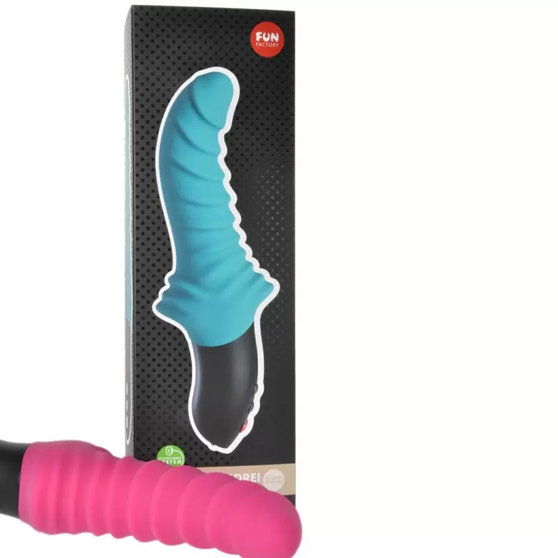 Ребристый пульсатор Stronic Drei, 24 см, 10 режимов, малиновый