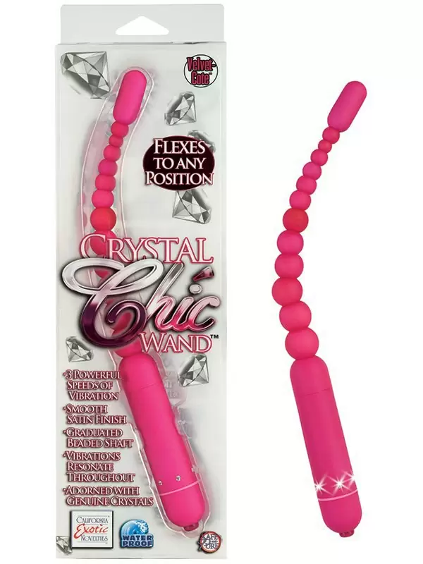 Анальная елочка Crystal Chic Wand с вибрацией – розовый