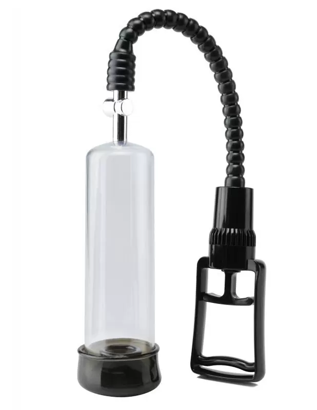 Вакуумная помпа мужская Deluxe Vibrating Power Pump с вибрацией – черный