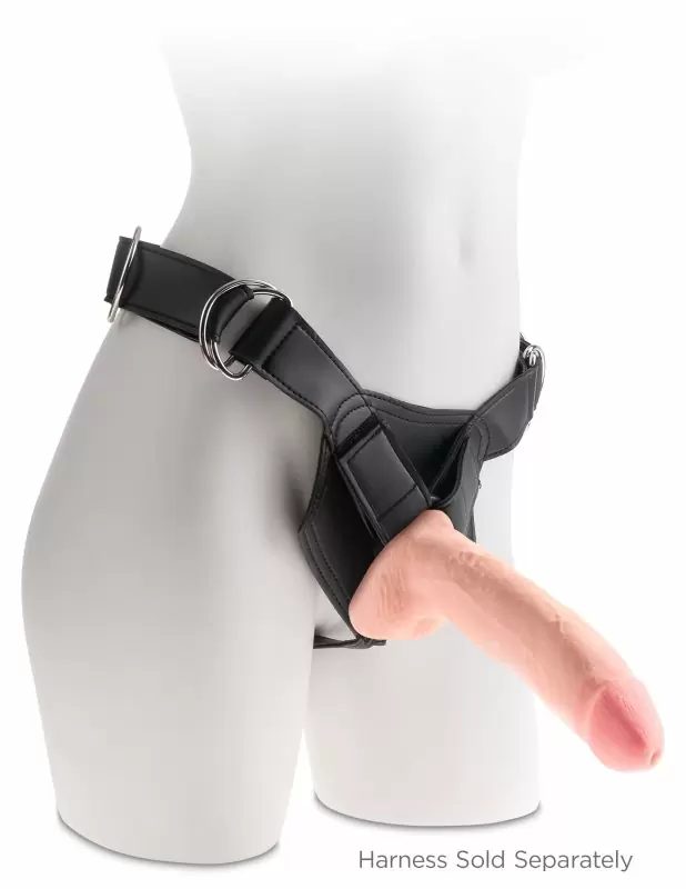 Реалистичный дилдо тройного покрытия с мошонкой и присоской King Cock Plus. 18,5 см