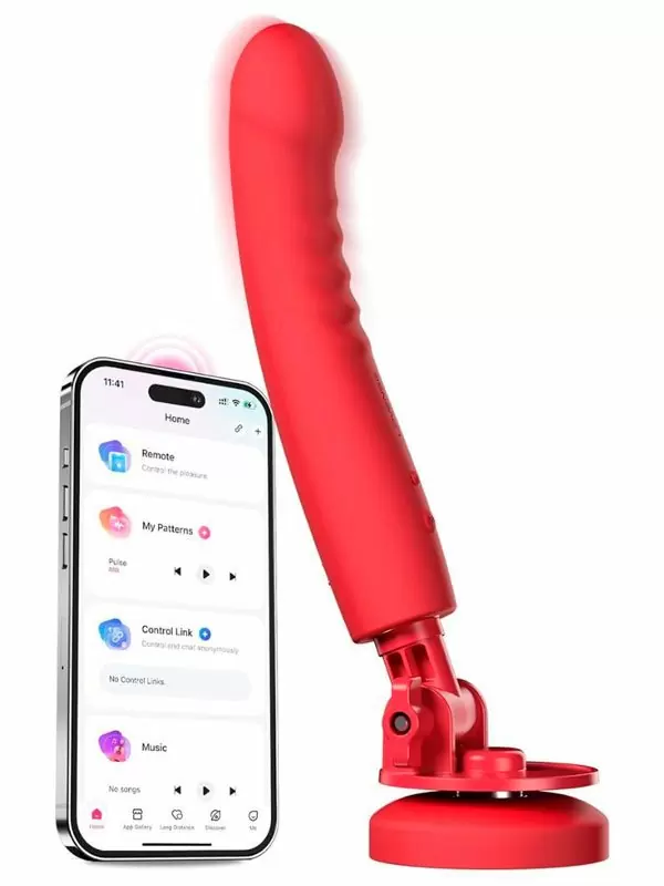 Интерактивный вибратор Lovense Mission 2, управление через приложение, 20 см, красный