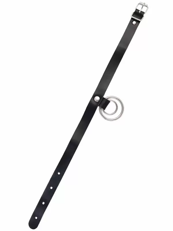 Чокер-ошейник Pecado BDSM, кольцо в кольце, натуральная кожа, чёрный