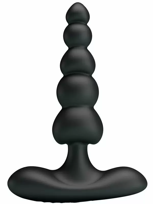 Гибкий анальный вибростимулятор Baile Corban, 5 бусин, 12 режимов, 12 см