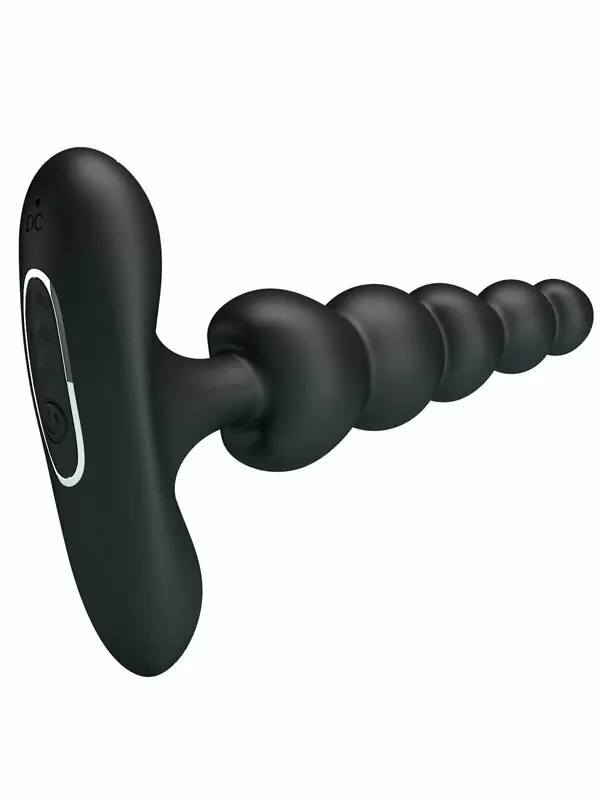 Гибкий анальный вибростимулятор Baile Corban, 5 бусин, 12 режимов, 12 см