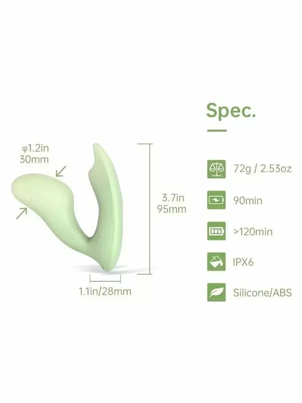 Интерактивный вибратор Magic Motion Umi, 9,5 см, силикон, зеленый