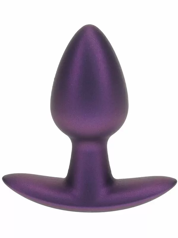 Гладкая анальная пробка Shots toys, 6,5 см, силикон, фиолетовый металлик